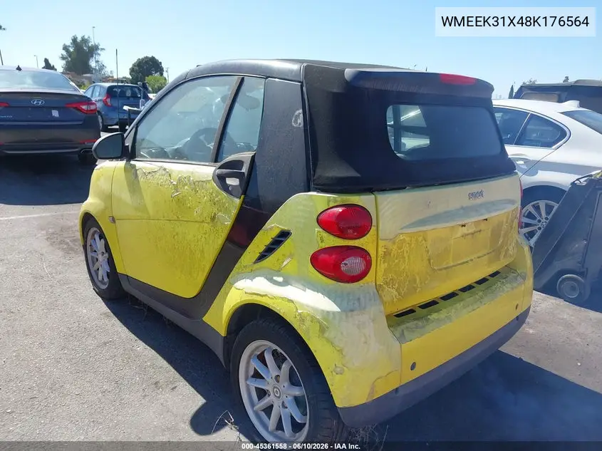 2008 Smart Fortwo Passion VIN: WMEEK31X48K176564 Lot: 45361558