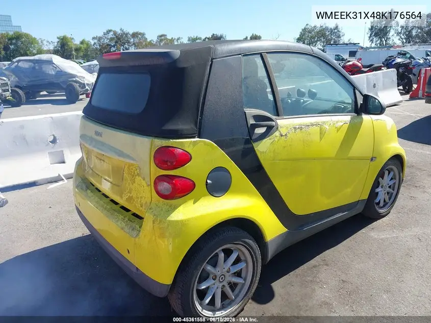2008 Smart Fortwo Passion VIN: WMEEK31X48K176564 Lot: 45361558