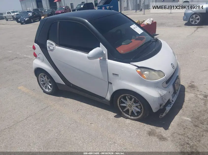 2008 Smart Fortwo Passion/Pure VIN: WMEEJ31X28K149284 Lot: 45511408
