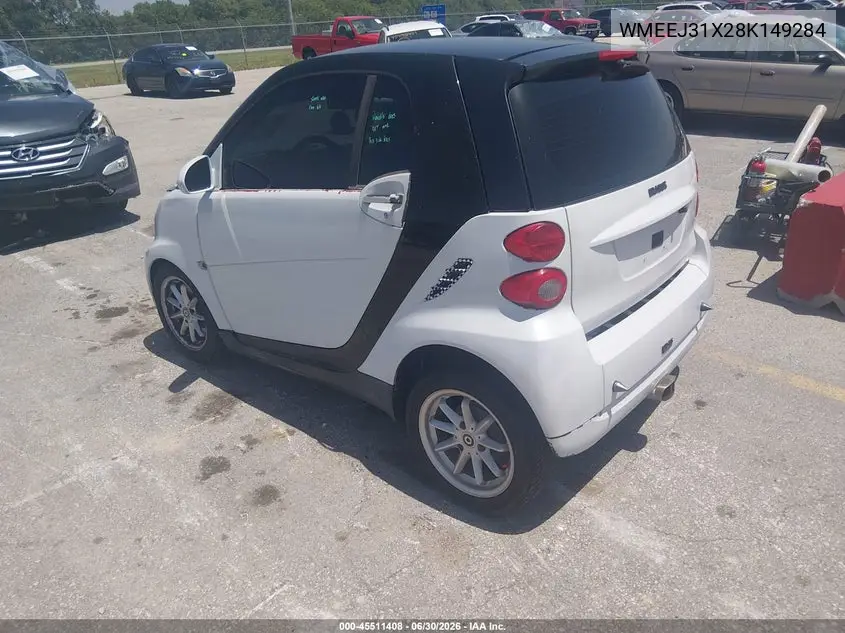 2008 Smart Fortwo Passion/Pure VIN: WMEEJ31X28K149284 Lot: 45511408