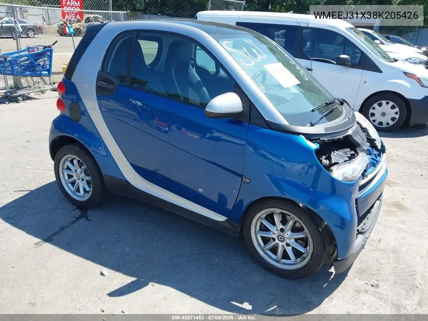 2008 Smart Fortwo Passion/Pure VIN: WMEEJ31X38K205426 Lot: 45571452