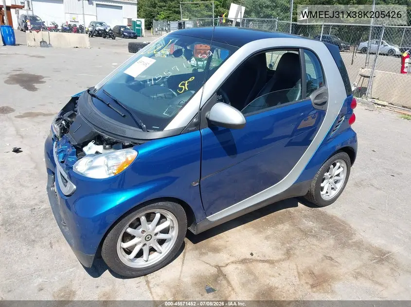 2008 Smart Fortwo Passion/Pure VIN: WMEEJ31X38K205426 Lot: 45571452