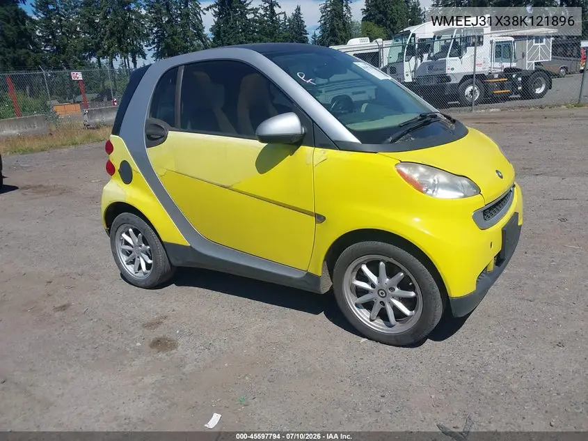 2008 Smart Fortwo Passion/Pure VIN: WMEEJ31X38K121896 Lot: 45597794