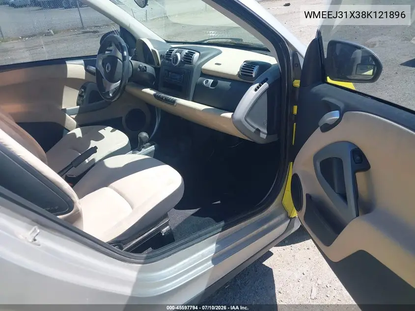 2008 Smart Fortwo Passion/Pure VIN: WMEEJ31X38K121896 Lot: 45597794