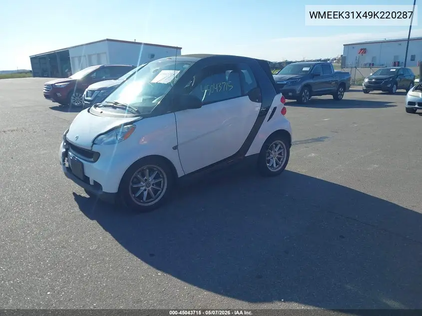 2009 Smart Fortwo Brabus/Passion VIN: WMEEK31X49K220287 Lot: 45043715