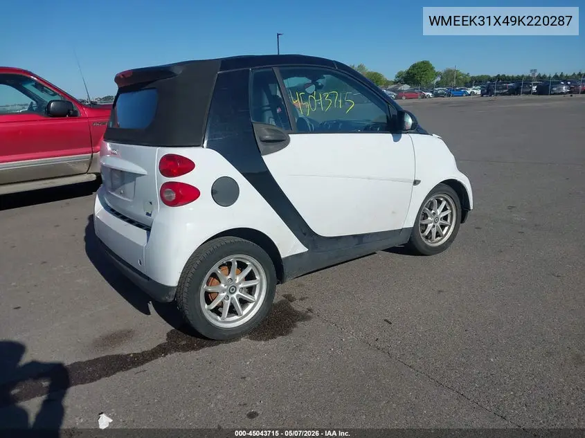 2009 Smart Fortwo Brabus/Passion VIN: WMEEK31X49K220287 Lot: 45043715