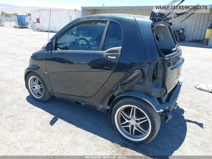 2009 Smart Fortwo Brabus/Passion/Pure VIN: WMEEJ31X59K260378 Lot: 45367739