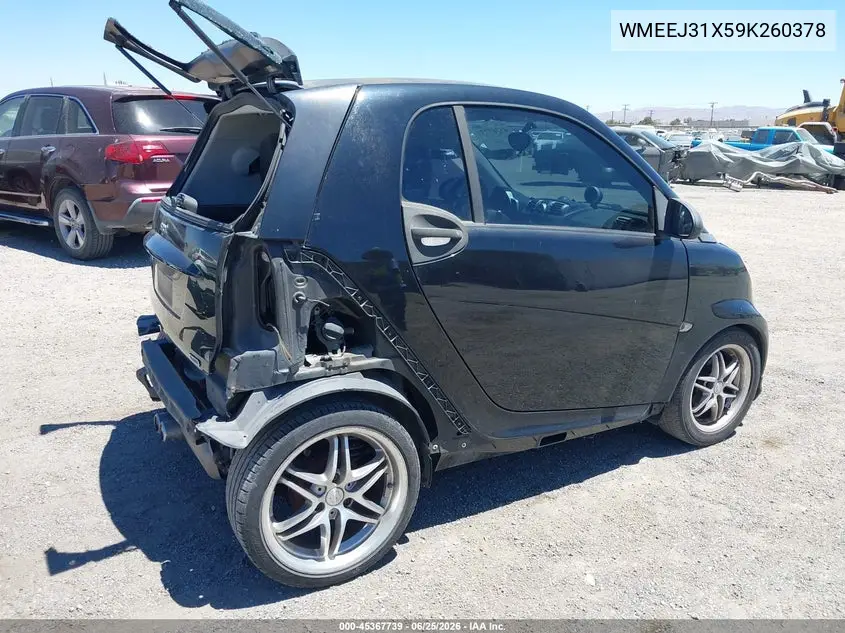 2009 Smart Fortwo Brabus/Passion/Pure VIN: WMEEJ31X59K260378 Lot: 45367739