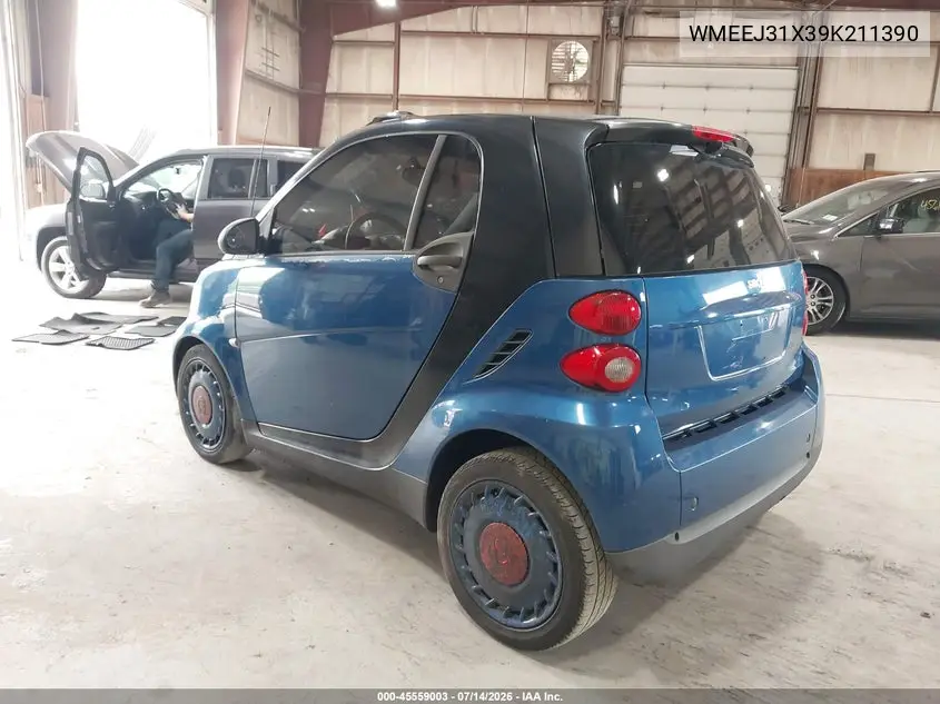 2009 Smart Fortwo Pure VIN: WMEEJ31X39K211390 Lot: 45559003