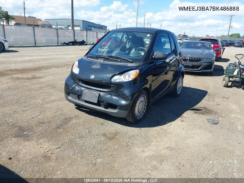 2011 Smart Fortwo Brabus/Passion/Pure VIN: WMEEJ3BA7BK486888 Lot: 12632681