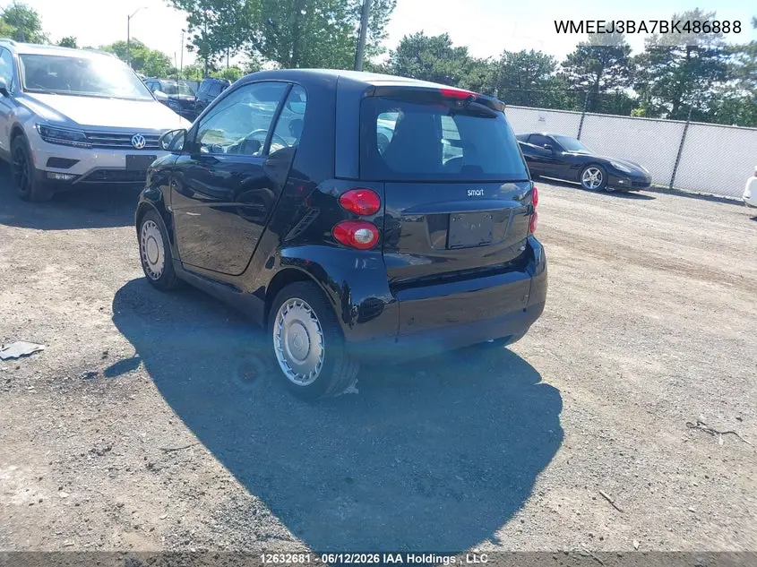 2011 Smart Fortwo Brabus/Passion/Pure VIN: WMEEJ3BA7BK486888 Lot: 12632681