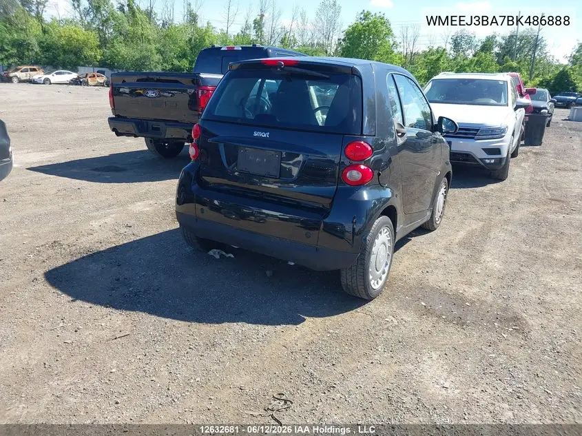 2011 Smart Fortwo Brabus/Passion/Pure VIN: WMEEJ3BA7BK486888 Lot: 12632681