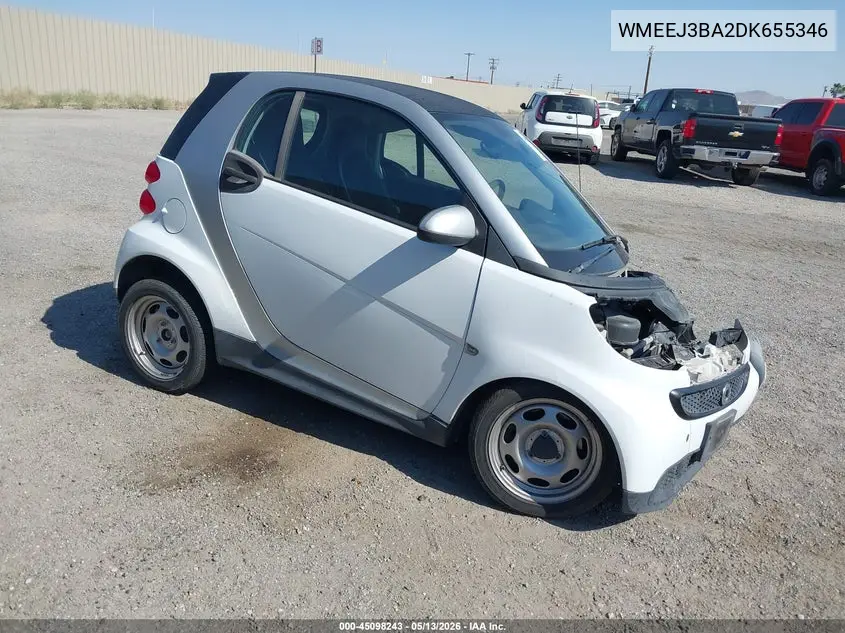 2013 Smart Fortwo VIN: WMEEJ3BA2DK655346 Lot: 45098243