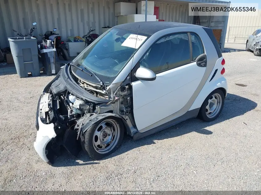 2013 Smart Fortwo VIN: WMEEJ3BA2DK655346 Lot: 45098243
