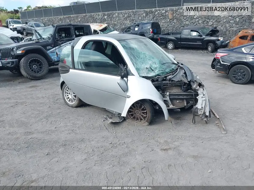 2013 Smart Fortwo Passion VIN: WMEEJ3BA2DK680991 Lot: 45124898
