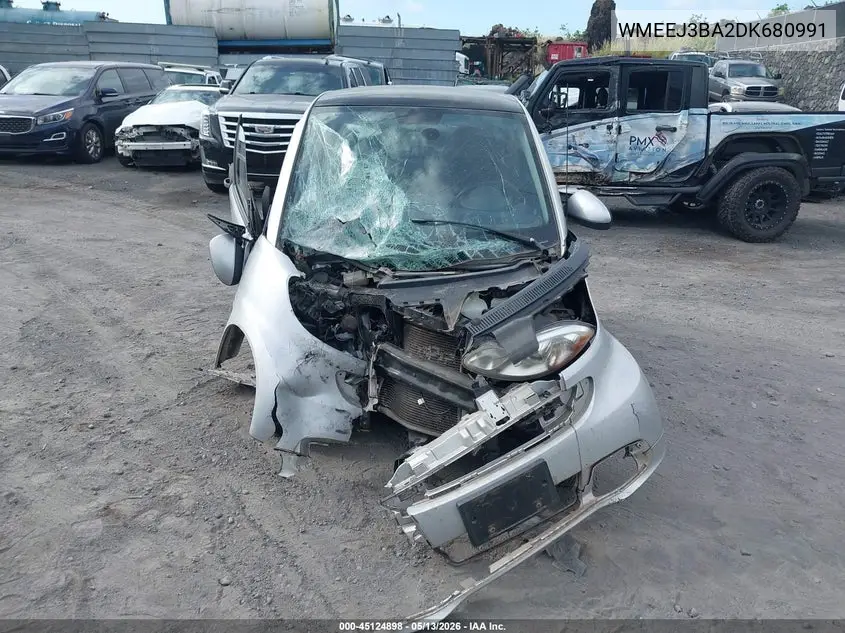 2013 Smart Fortwo Passion VIN: WMEEJ3BA2DK680991 Lot: 45124898
