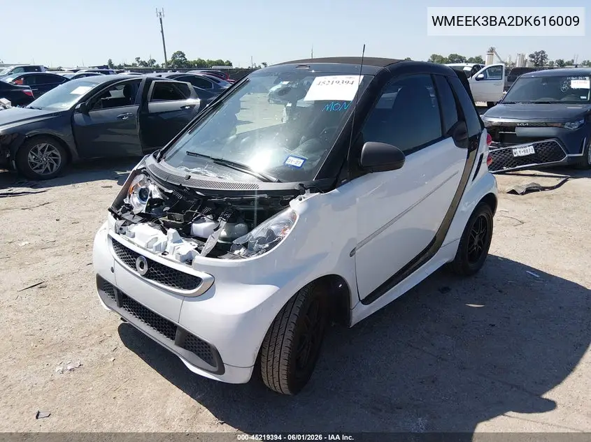 2013 Smart Fortwo Passion VIN: WMEEK3BA2DK616009 Lot: 45219394