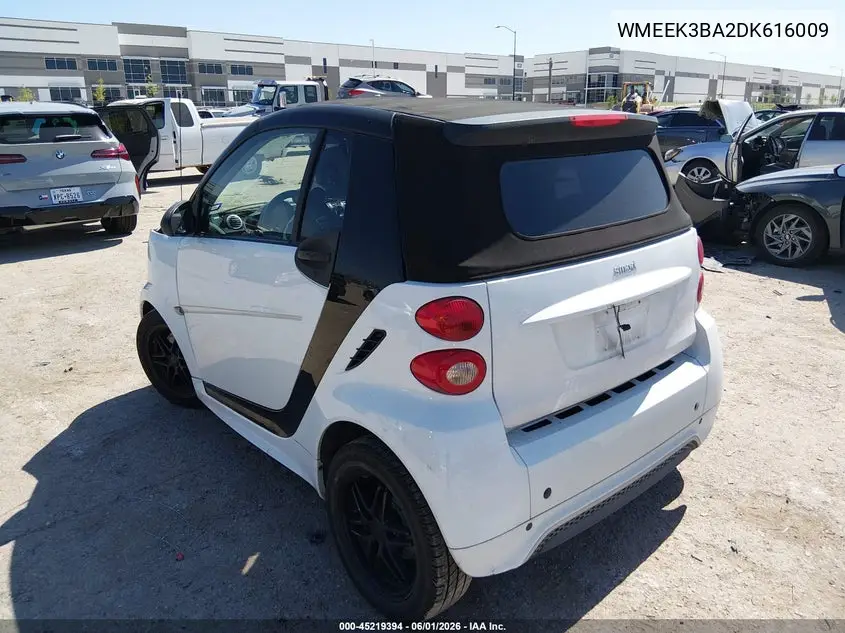 2013 Smart Fortwo Passion VIN: WMEEK3BA2DK616009 Lot: 45219394