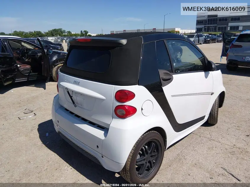 2013 Smart Fortwo Passion VIN: WMEEK3BA2DK616009 Lot: 45219394