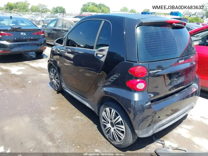 2013 Smart Fortwo Pure VIN: WMEEJ3BA0DK683632 Lot: 45293702