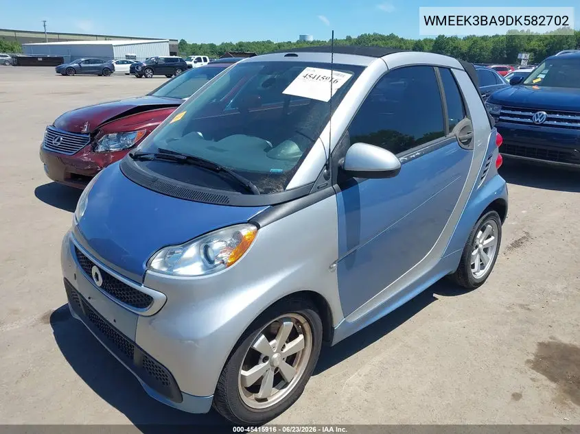 2013 Smart Fortwo Passion VIN: WMEEK3BA9DK582702 Lot: 45415916