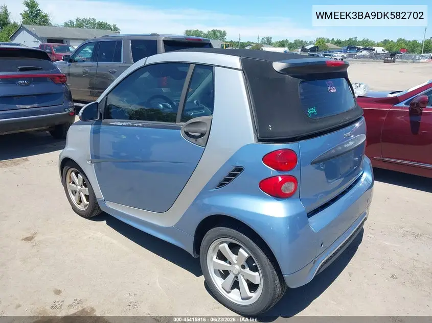 2013 Smart Fortwo Passion VIN: WMEEK3BA9DK582702 Lot: 45415916