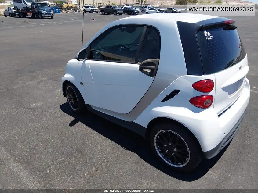 2013 Smart Fortwo Pure VIN: WMEEJ3BAXDK697375 Lot: 45502791