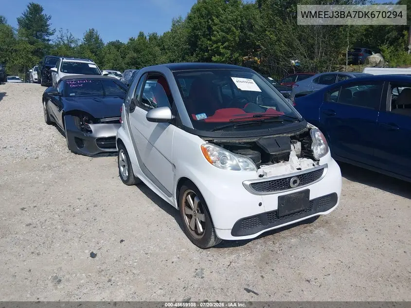 2013 Smart Fortwo Passion VIN: WMEEJ3BA7DK670294 Lot: 45659108