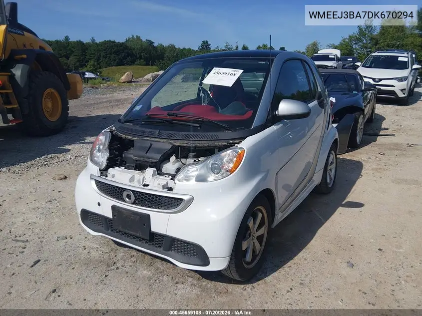 2013 Smart Fortwo Passion VIN: WMEEJ3BA7DK670294 Lot: 45659108