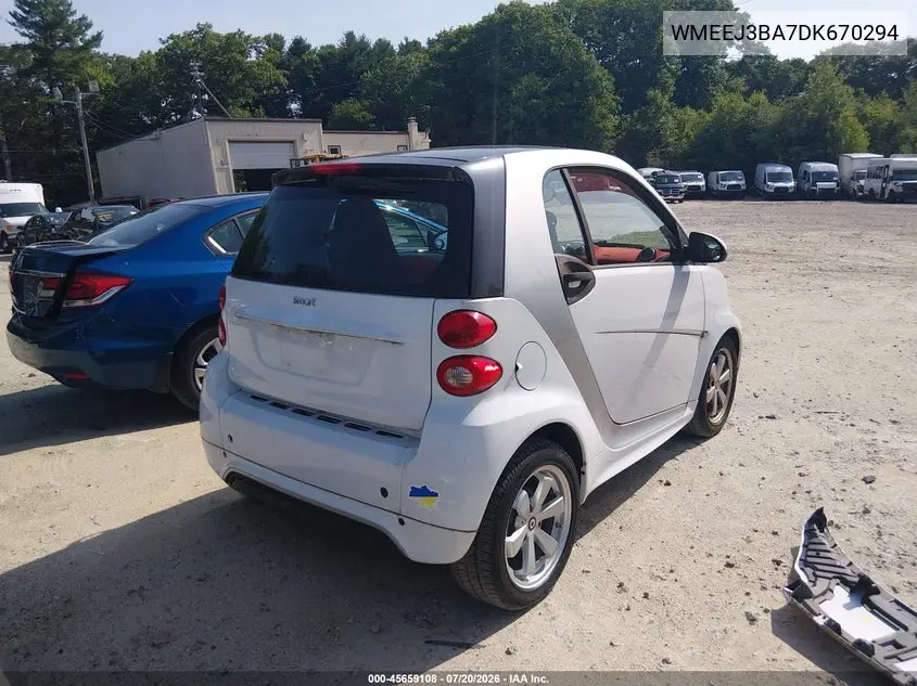 2013 Smart Fortwo Passion VIN: WMEEJ3BA7DK670294 Lot: 45659108