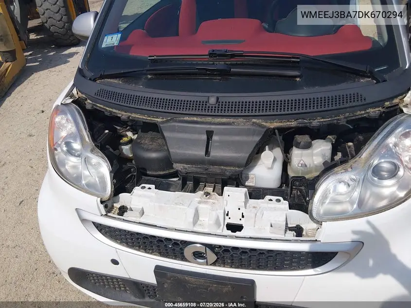 2013 Smart Fortwo Passion VIN: WMEEJ3BA7DK670294 Lot: 45659108