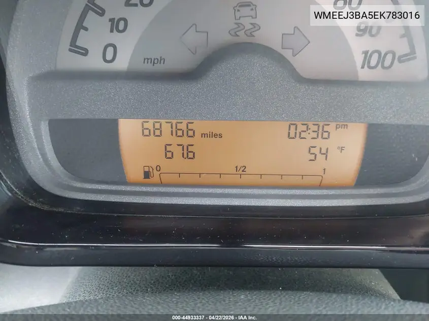 2014 Smart Fortwo Passion VIN: WMEEJ3BA5EK783016 Lot: 44933337