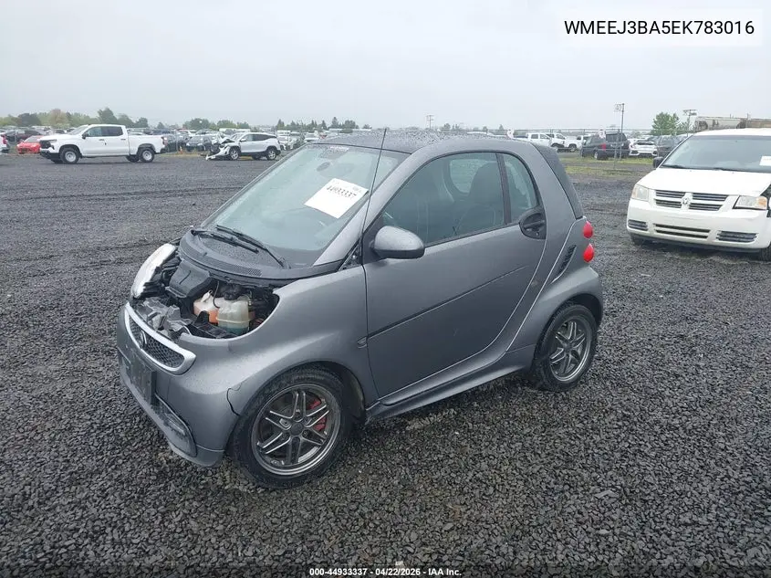 2014 Smart Fortwo Passion VIN: WMEEJ3BA5EK783016 Lot: 44933337