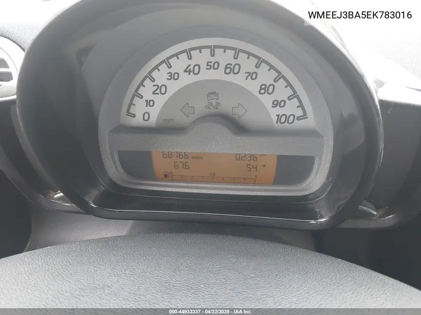 2014 Smart Fortwo Passion VIN: WMEEJ3BA5EK783016 Lot: 44933337