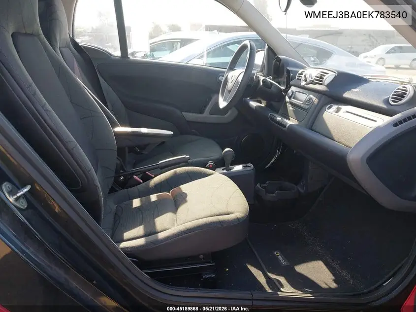 2014 Smart Fortwo Passion VIN: WMEEJ3BA0EK783540 Lot: 45189868