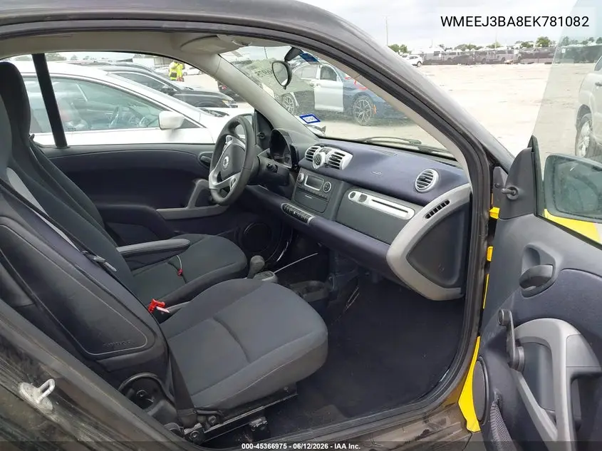 2014 Smart Fortwo VIN: WMEEJ3BA8EK781082 Lot: 45366975