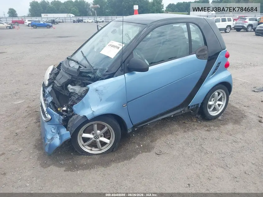 2014 Smart Fortwo Passion VIN: WMEEJ3BA7EK784684 Lot: 45488598