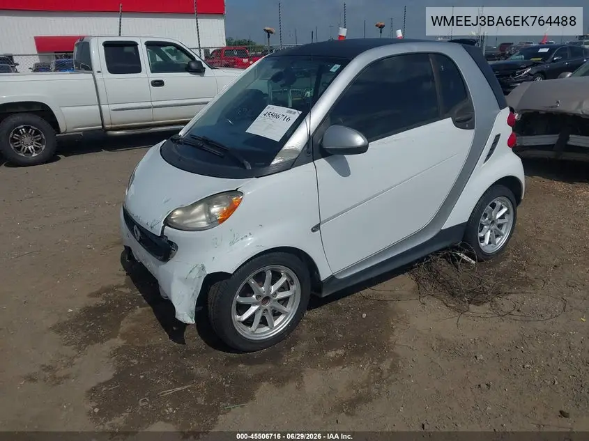 2014 Smart Fortwo Pure VIN: WMEEJ3BA6EK764488 Lot: 45506716