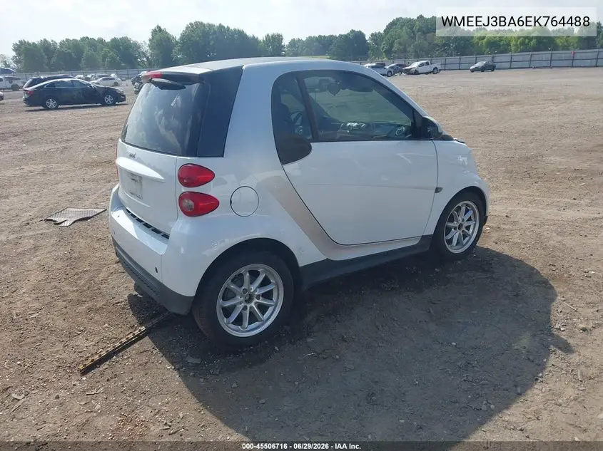 2014 Smart Fortwo Pure VIN: WMEEJ3BA6EK764488 Lot: 45506716