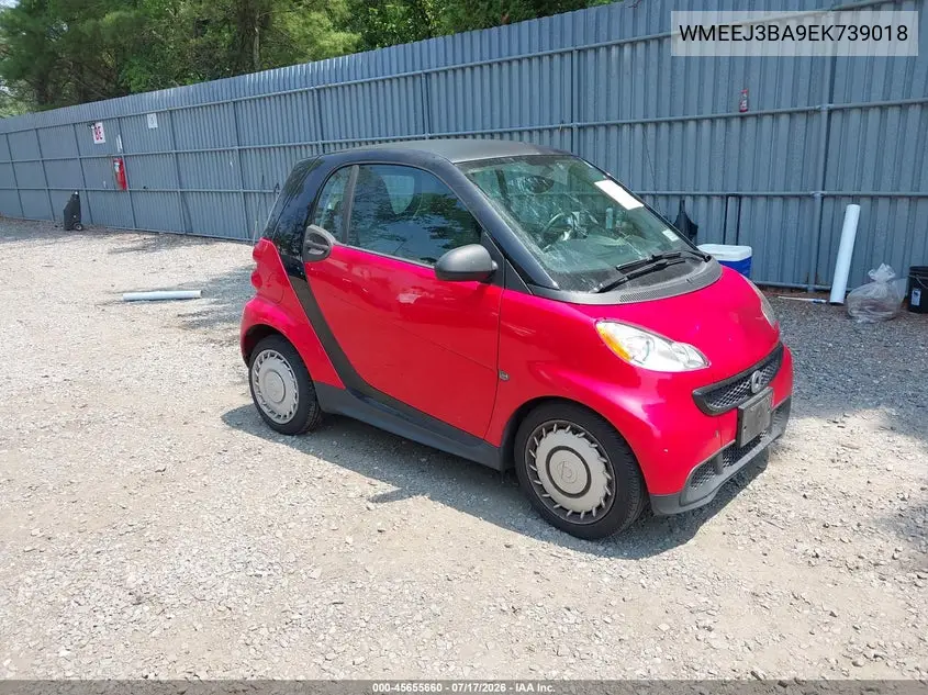 2014 Smart Fortwo Pure VIN: WMEEJ3BA9EK739018 Lot: 45655660