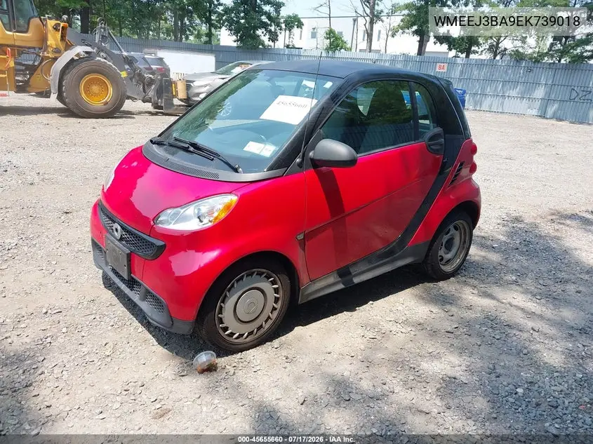2014 Smart Fortwo Pure VIN: WMEEJ3BA9EK739018 Lot: 45655660
