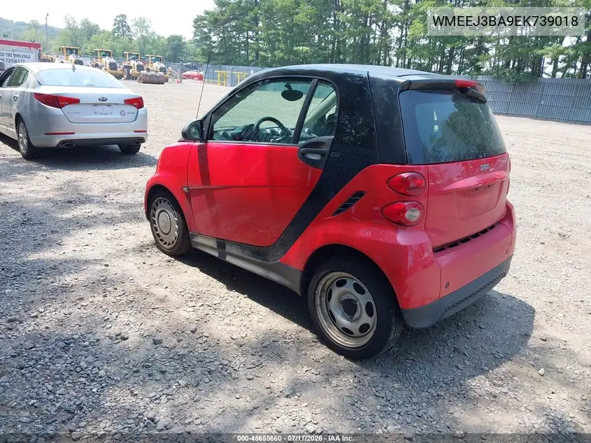 2014 Smart Fortwo Pure VIN: WMEEJ3BA9EK739018 Lot: 45655660