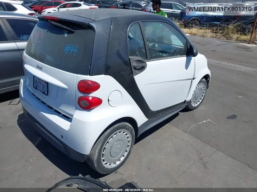 2015 Smart Fortwo Pure VIN: WMEEJ3BA1FK801710 Lot: 45293205