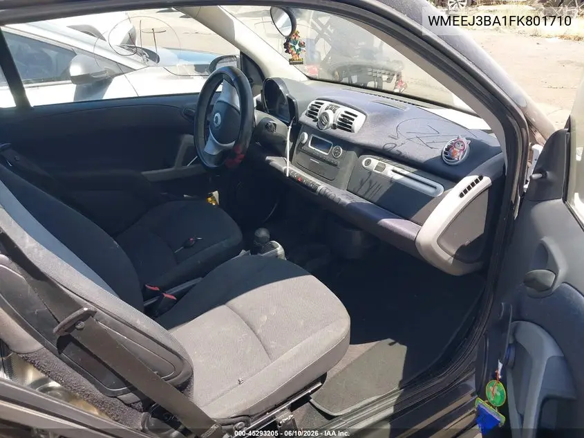 2015 Smart Fortwo Pure VIN: WMEEJ3BA1FK801710 Lot: 45293205