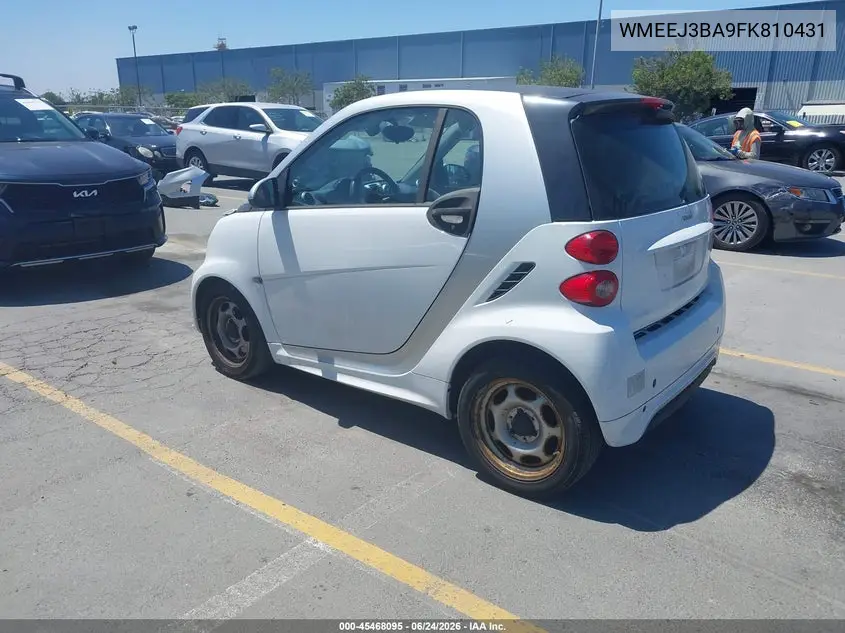 2015 Smart Fortwo Pure VIN: WMEEJ3BA9FK810431 Lot: 45468095