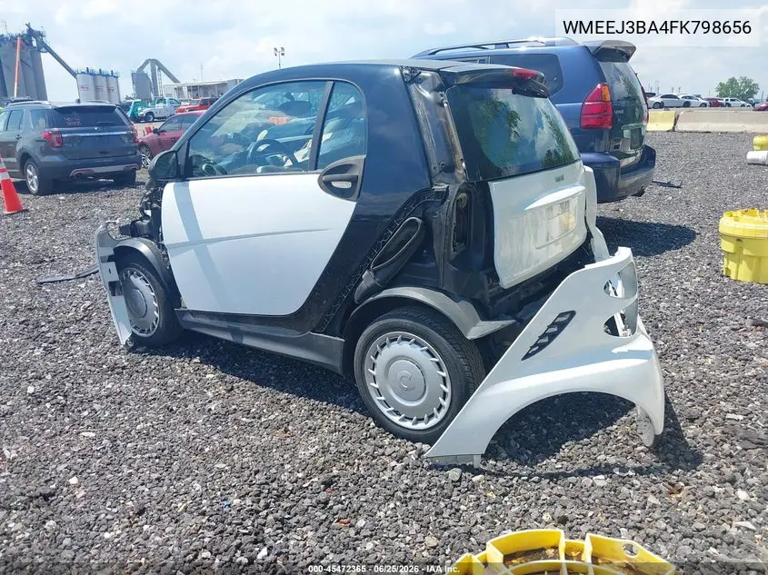 2015 Smart Fortwo Pure VIN: WMEEJ3BA4FK798656 Lot: 45472365