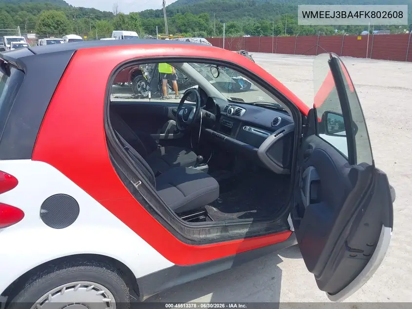 2015 Smart Fortwo Pure VIN: WMEEJ3BA4FK802608 Lot: 45513378