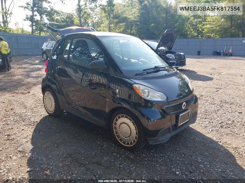 2015 Smart Fortwo Pure VIN: WMEEJ3BA5FK817554 Lot: 45618026