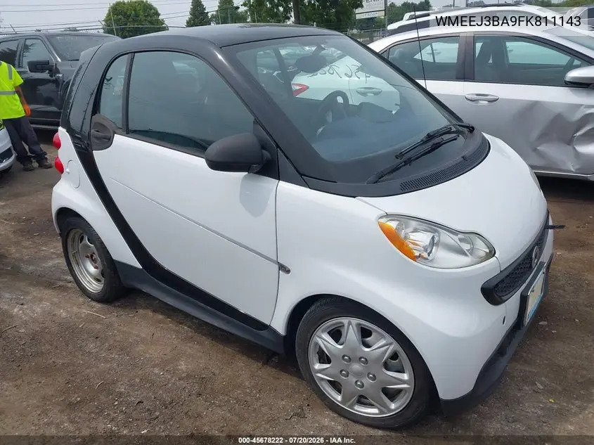 2015 Smart Fortwo Pure VIN: WMEEJ3BA9FK811143 Lot: 45678222