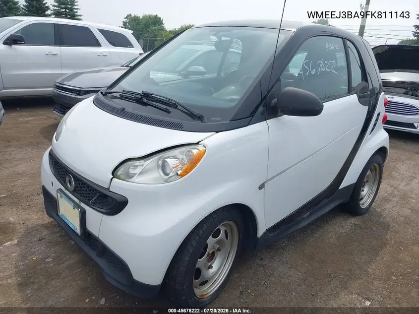 2015 Smart Fortwo Pure VIN: WMEEJ3BA9FK811143 Lot: 45678222